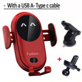 15W Fast Wireless Car Charger Mount with Auto Clamp & Air Vent Clip