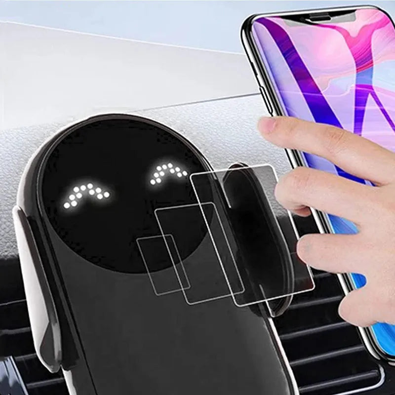 15W Fast Wireless Car Charger Mount with Auto Clamp & Air Vent Clip
