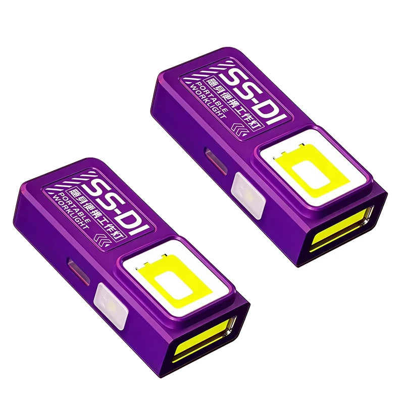 USB-C Rechargeable Mini COB LED Flashlight with Magnet & Clip