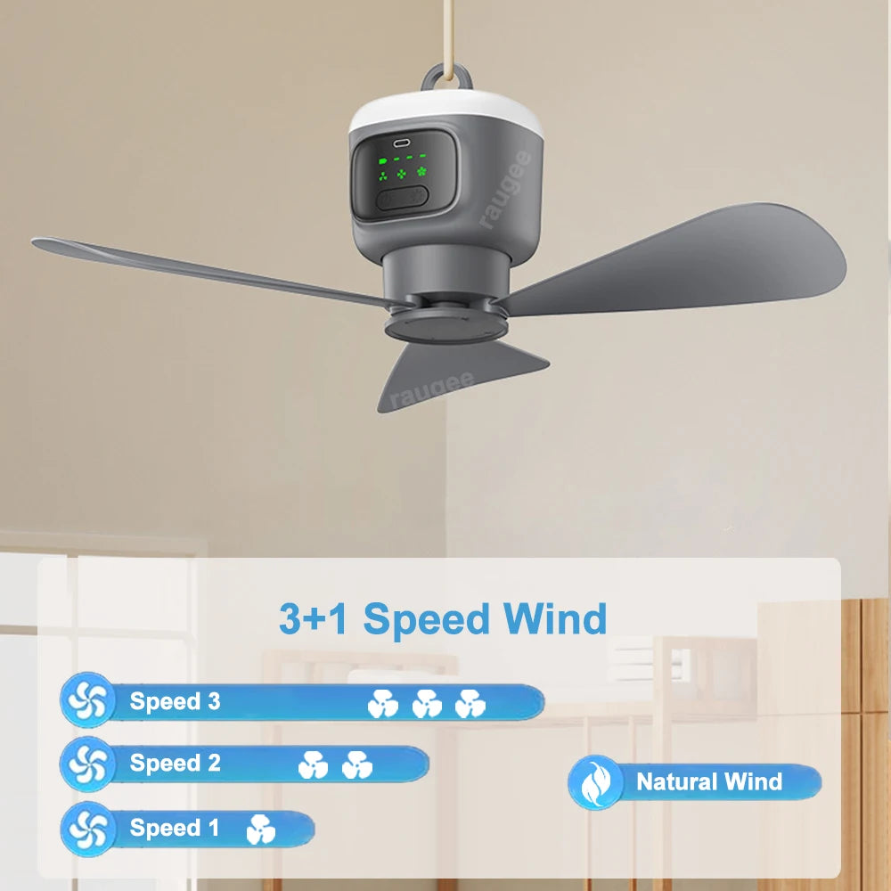 Rechargeable 12000mAh Portable Ceiling Fans