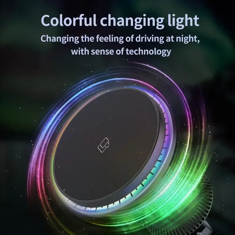 RGB Magnetic Wireless Car Charger for iPhone 12–17