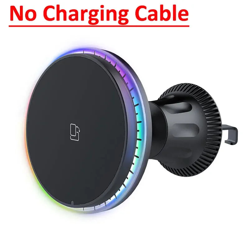 RGB Magnetic Wireless Car Charger for iPhone 12–17
