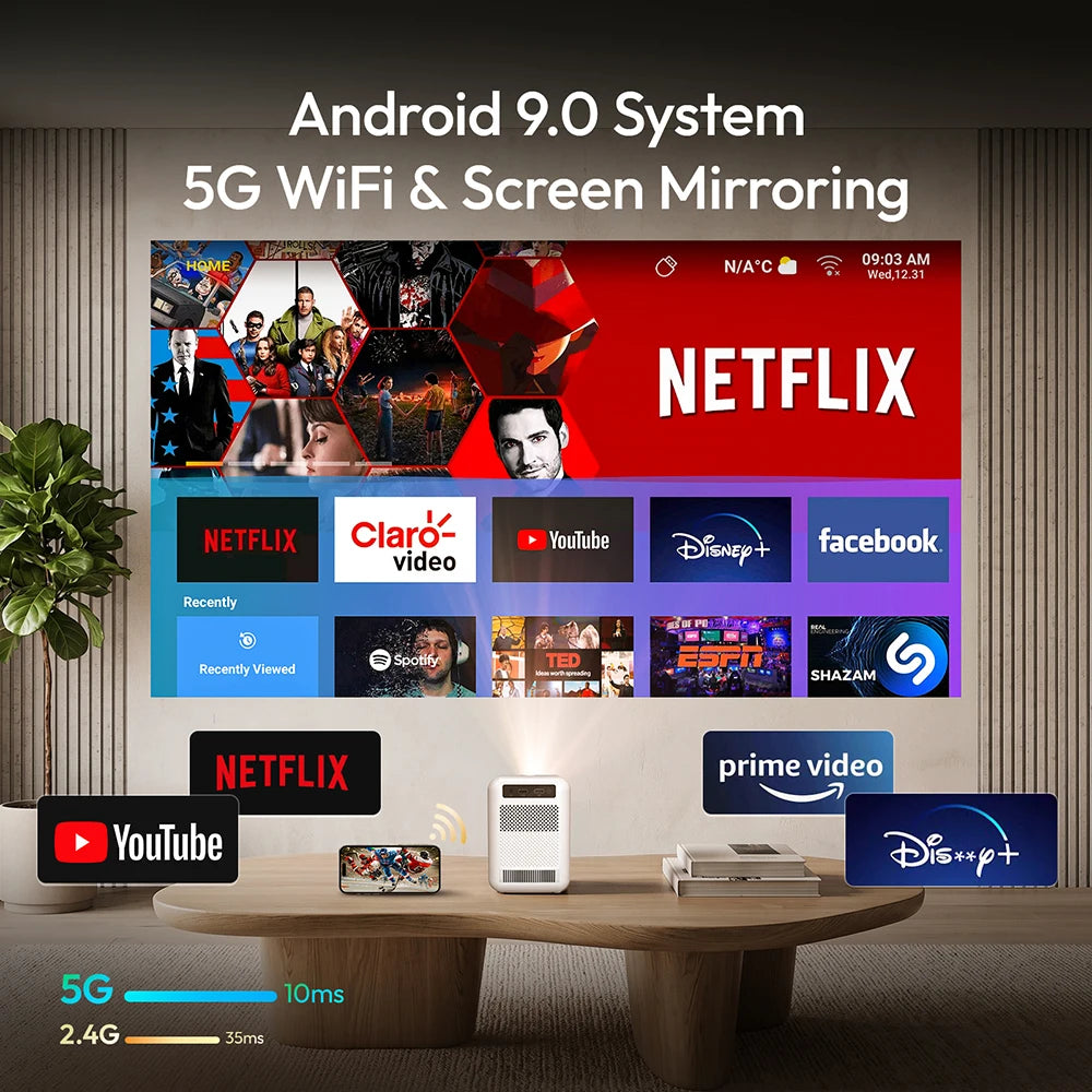 BYINTEK LOVE U4 Smart 4K Mini Projector with Android & WiFi