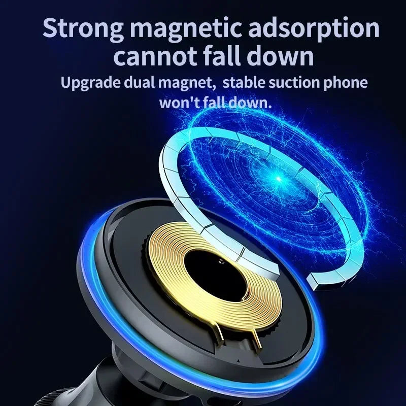 RGB Magnetic Wireless Car Charger for iPhone 12–17