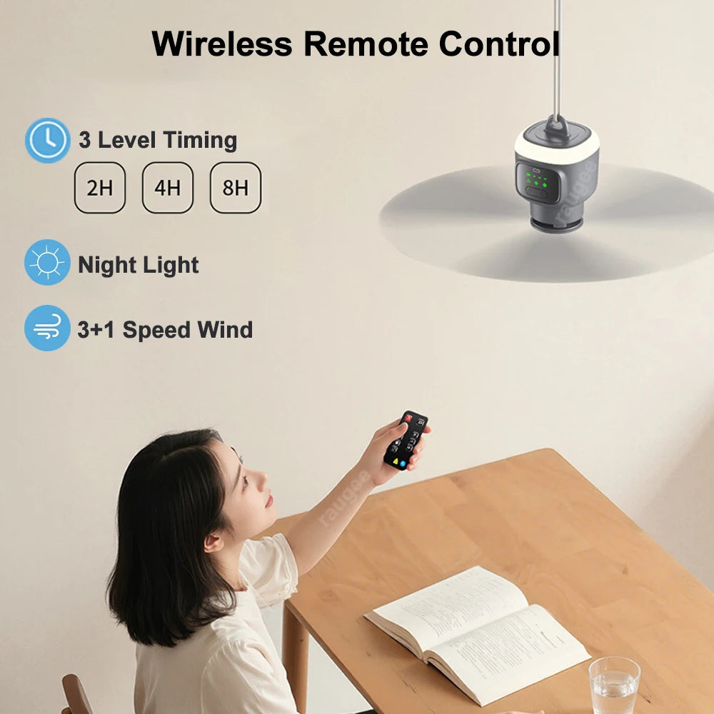 Rechargeable 12000mAh Portable Ceiling Fans