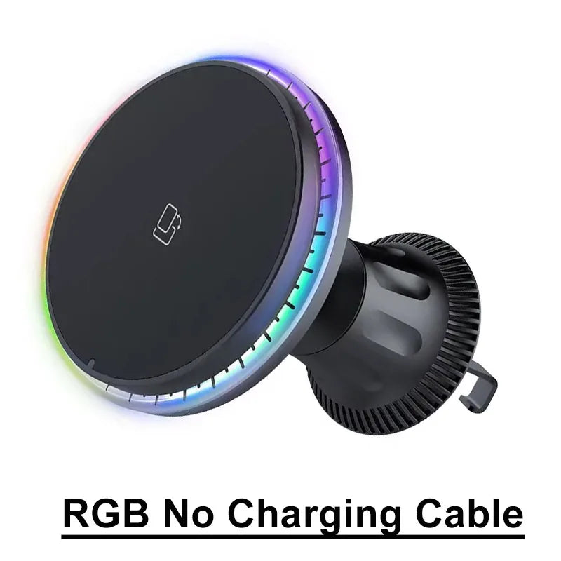 RGB Magnetic Wireless Car Charger for iPhone 12–17