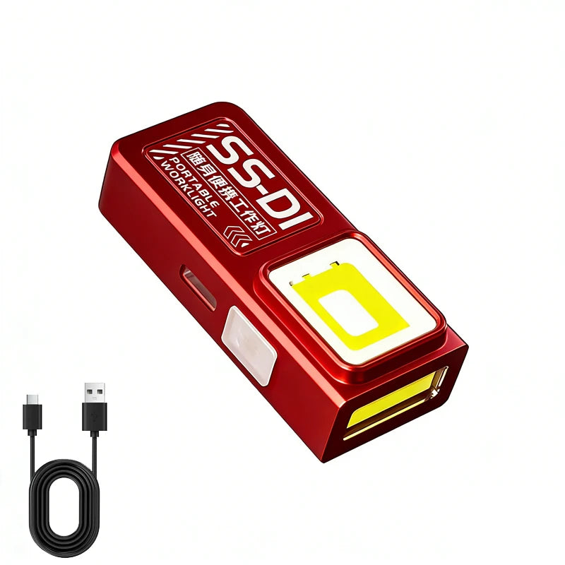 USB-C Rechargeable Mini COB LED Flashlight with Magnet & Clip