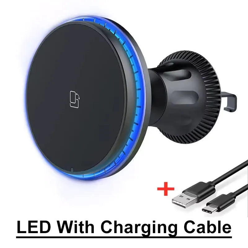 RGB Magnetic Wireless Car Charger for iPhone 12–17