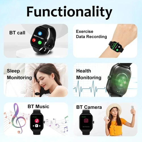2026 New Smart Bluetooth Fitness Watch with 2.01-Inch HD Full Touch Screen