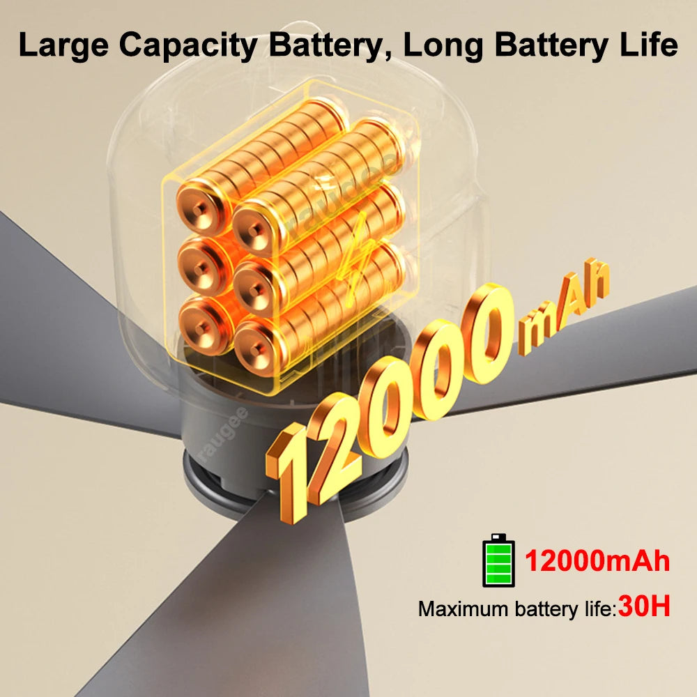 Rechargeable 12000mAh Portable Ceiling Fans