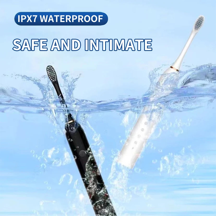 6-Speed Ultrasonic Electric Toothbrush – USB Rechargeable & Waterproof