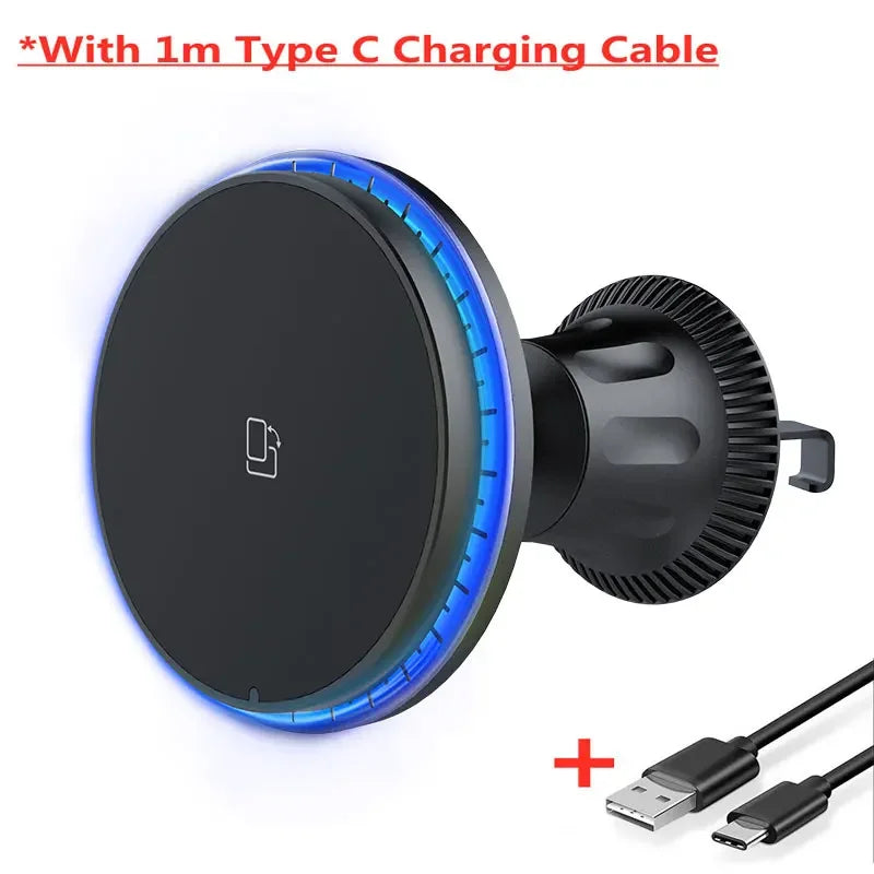 RGB Magnetic Wireless Car Charger for iPhone 12–17