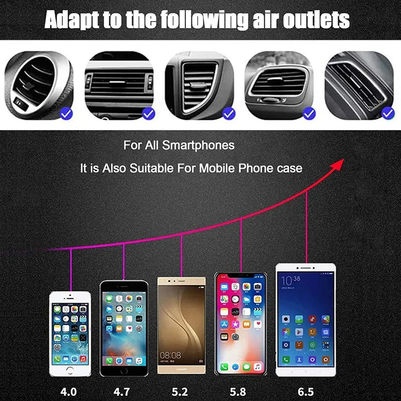 15W Fast Wireless Car Charger Mount with Auto Clamp & Air Vent Clip