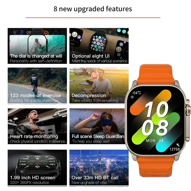 Smart Bluetooth Calling Watch with Heart Rate Monitor for Men and Women