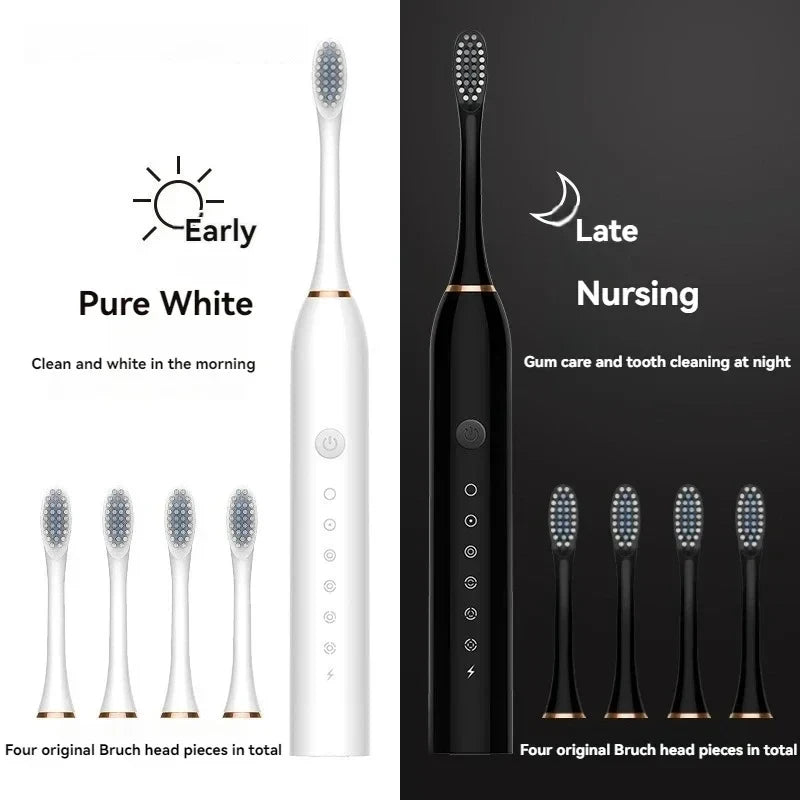 6-Speed Ultrasonic Electric Toothbrush – USB Rechargeable & Waterproof